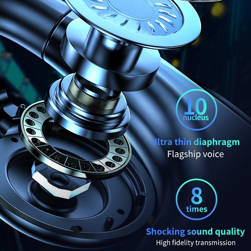 Bluetooth V5.2 Single Earhook Business Headset - M99 - Black + Blue