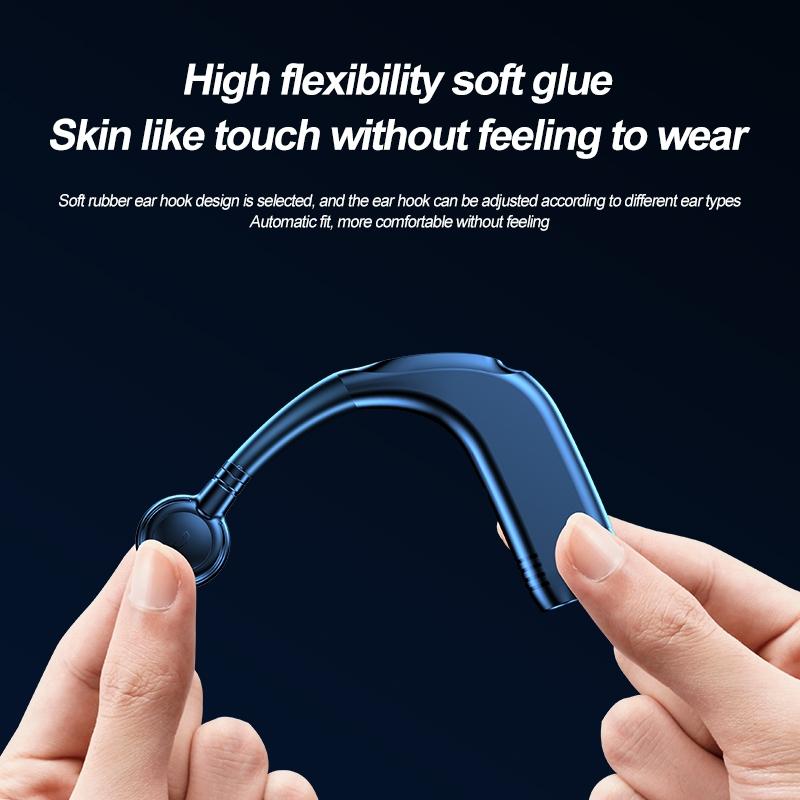 Bluetooth V5.2 Single Earhook Business Headset - M99 - Black + Blue
