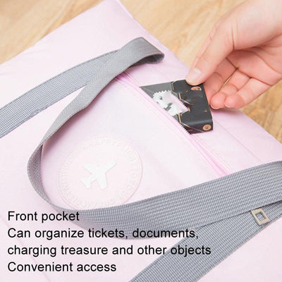 Folding Travel Bag with Trolley Case for Luggage - Navy