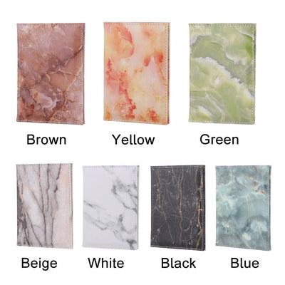 Waterproof Marble Passport & Ticket Holder Colorful Design - Rice White