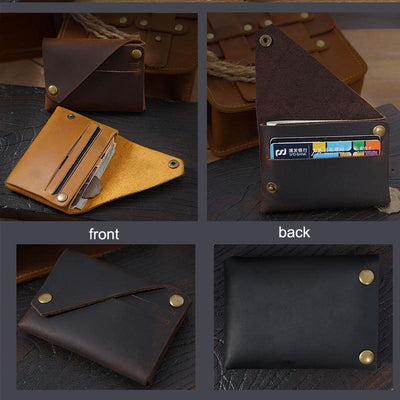 Leather Card Holder For Bank Cards Black - Wine Red