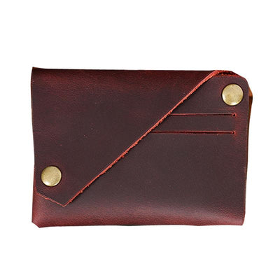 Leather Card Holder For Bank Cards Black - Wine Red