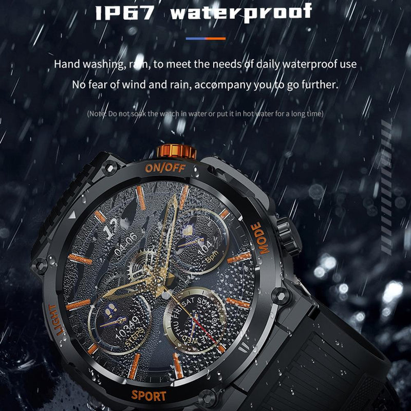 1.46 Inch Round Screen Bluetooth Smart Watch Support Health Monitoring & 100+ Sports Modes - Blue