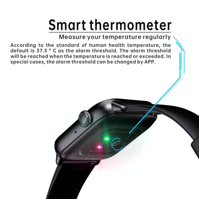 1.83 Inch Bt5.2 Smart Sport Watch Support Sleep / Heart Rate / Blood Oxygen / Temperature / Blood Pressure Health Monitor - Black + Grey