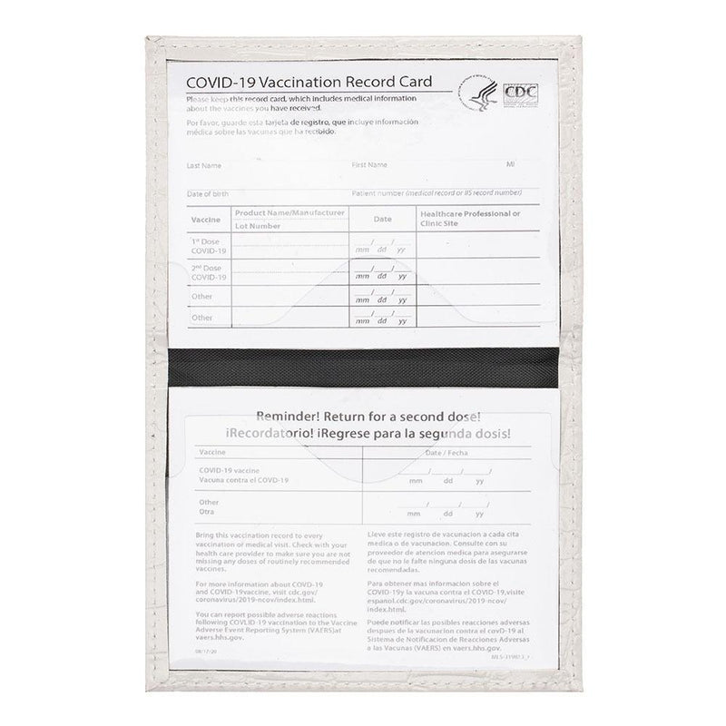 Pu Crocodile Pattern Card Holder Fits Cdc Documents - White