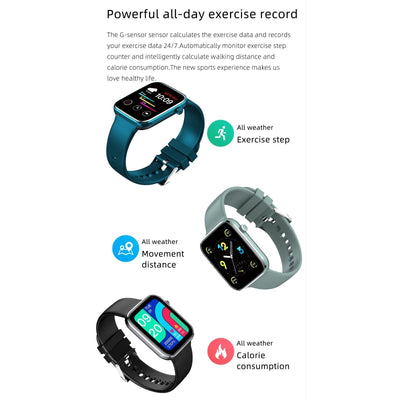 1.69 Inch Ip67 Waterproof Smart Watch With Touch Screen Health Monitoring - Rose Gold