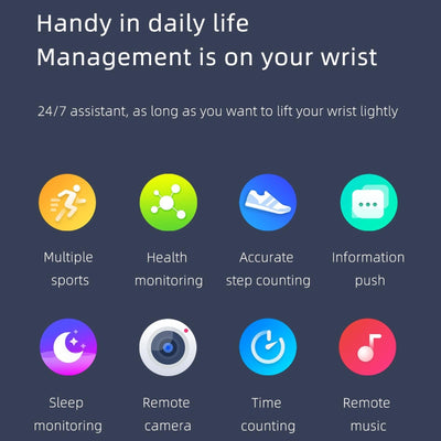 1.69 Inch Ip67 Waterproof Smart Watch With Touch Screen Health Monitoring - Rose Gold