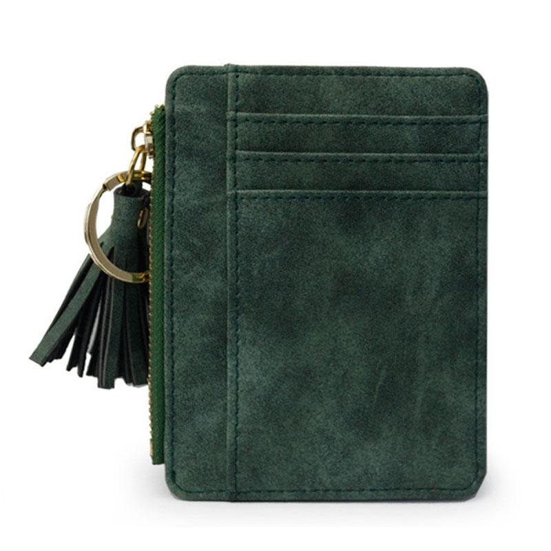 Compact Card Holder With Large Capacity Cute Mini Coin Purse - Green