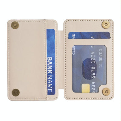 Grid Pattern Card Bag Sticker For Mobile Phones - Beige