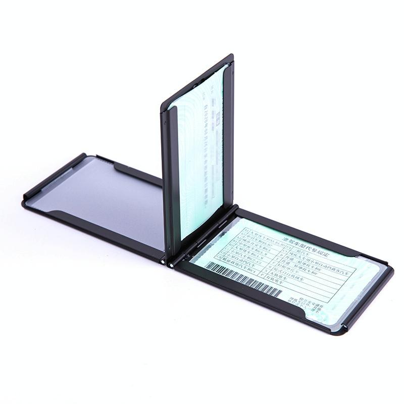 Aluminum Driver License Box Multifunctional Credit Card Storage - Black