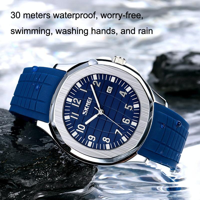 Waterproof Men Multifunctional Outdoor Watch - Black Belt White Noodles