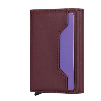 10x6x3cm Secure Brush Card Bag - Compact and Protective - Wine Red