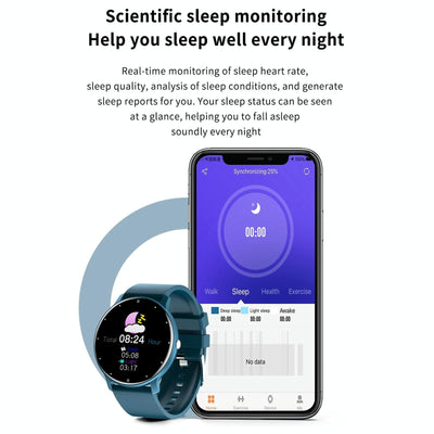 1.28 Inch Touch Screen Ip67 Waterproof Smart Watch Support Blood Pressure Monitoring / Sleep Monitoring / Heart Rate Monitoring - Rose Gold