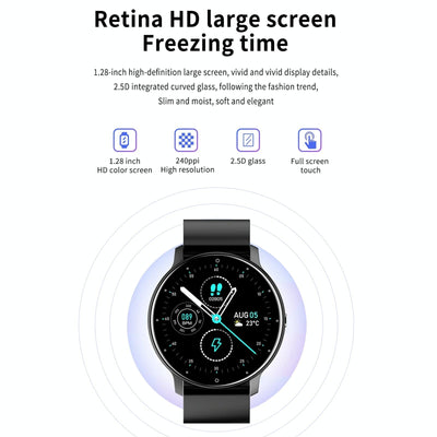 1.28 Inch Touch Screen Ip67 Waterproof Smart Watch Support Blood Pressure Monitoring / Sleep Monitoring / Heart Rate Monitoring - Rose Gold