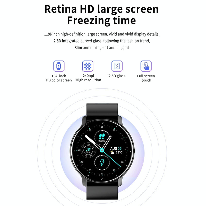 1.28 Inch Touch Screen Ip67 Waterproof Smart Watch Support Blood Pressure Monitoring / Sleep Monitoring / Heart Rate Monitoring - Rose Gold