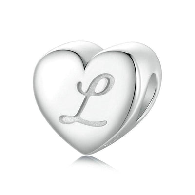 925 Sterling Silver Platinum Plated Love Letters Diy Beads In - E