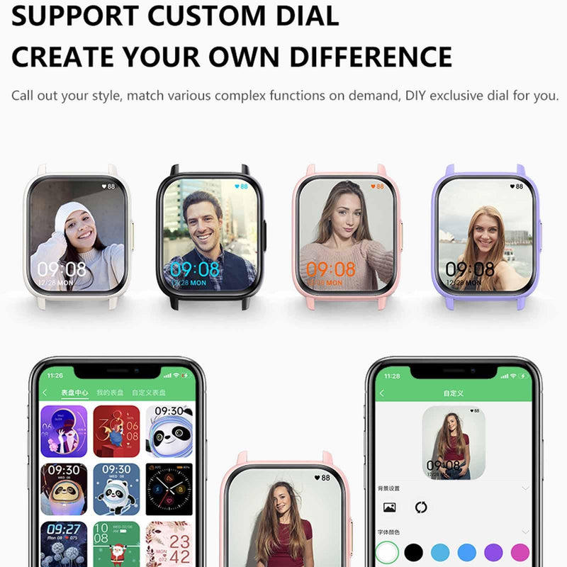 1.83 Inch Bt5.2 Smart Sport Watch Support Bluetooth Call / Sleep / Blood Sugar / Blood Oxygen / Temperature / Heart Rate / Blood Pressure Health Monitor - Purple