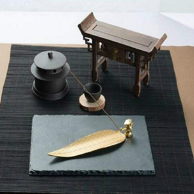 Large Sandalwood Incense Sticks with Leaf Ornaments - Bronze