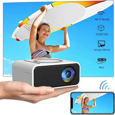 Portable Mini Projector For Home Use - Compatible With Mobile Devices - White