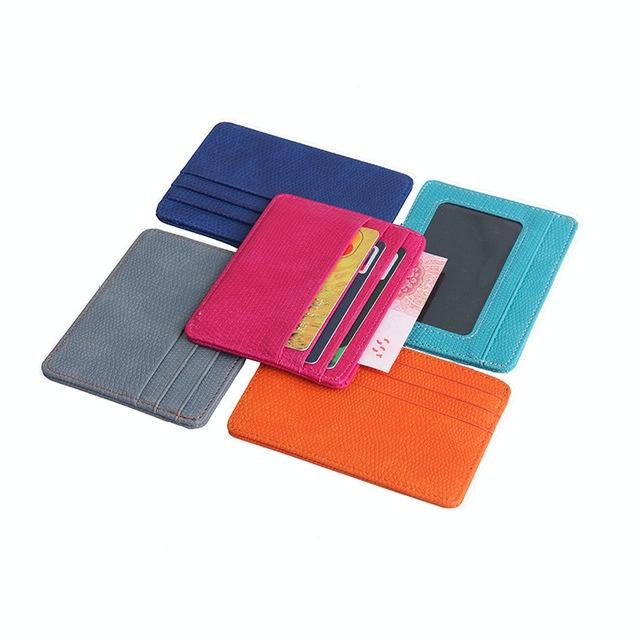 Lizard Pattern Pu Leather Card Holder Compact Bank Card Set - Gray