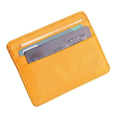 Lizard Pattern Pu Leather Card Holder Compact Bank Card Set - Gray