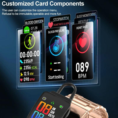 1.14 Inch Silicone Band Earphone Detachable Life Waterproof Smart Watch Support Bluetooth Call - Black Rose Gold