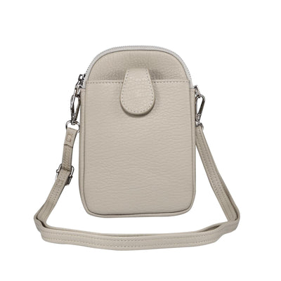 Litchi Texture Phone Crossbody Bag Leather Case For 5.5 Inch - 7.2 Inch Phones - Grey