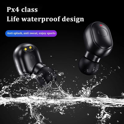 Waterproof Mini Touch-control Bluetooth Earphones with Noise Cancelling - Blue