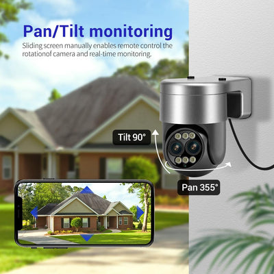 8X Dual Lens Wifi Camera With Dual Light Source And Two-Way Voice & Motion Detection