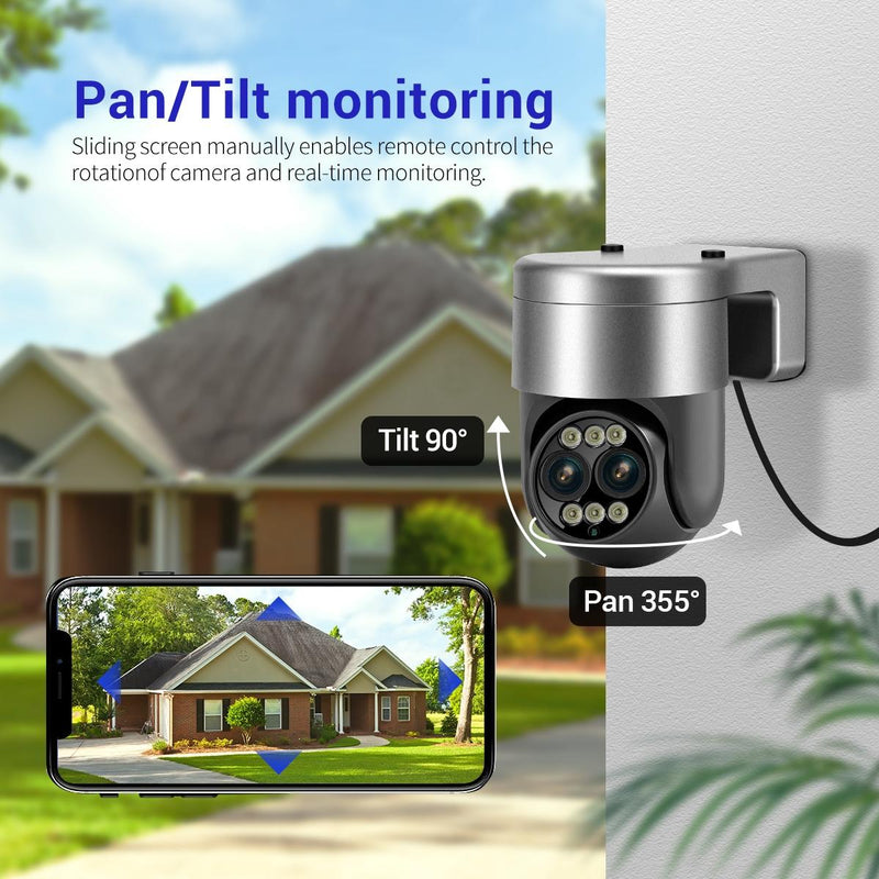 8X Dual Lens Wifi Camera With Dual Light Source And Two-Way Voice & Motion Detection