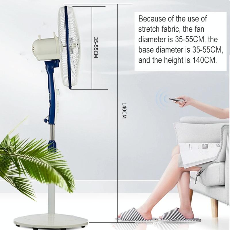 Fan Dust-proof Cover for Household Floor - Gray Grid