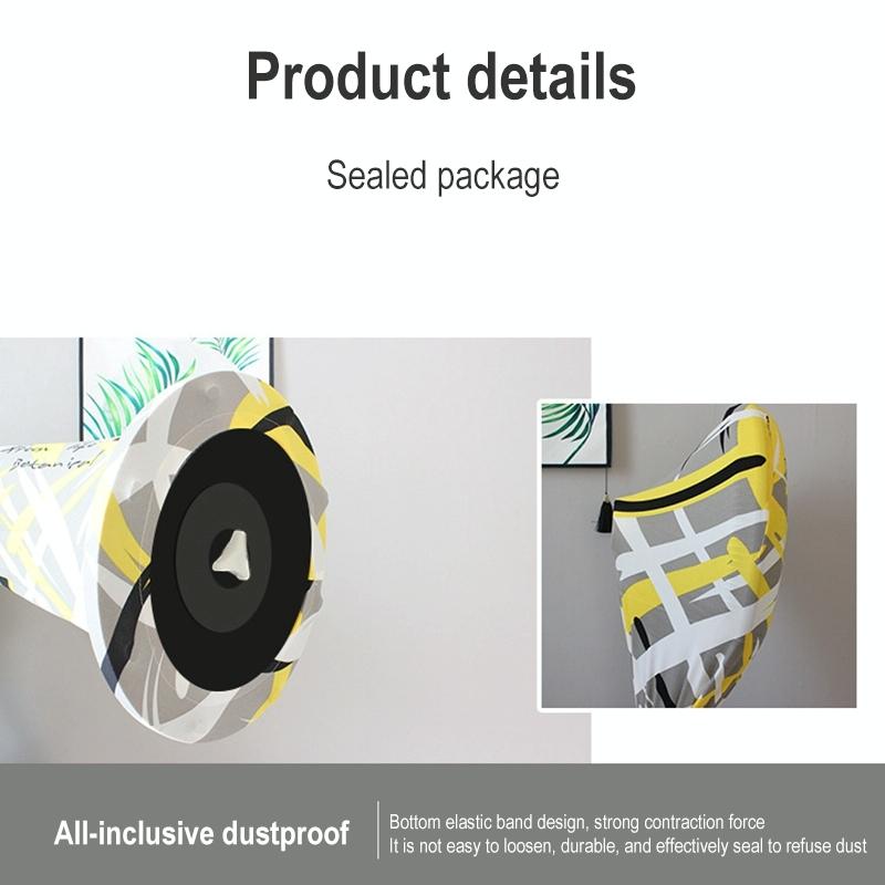 Fan Dust-proof Cover for Household Floor - Gray Grid