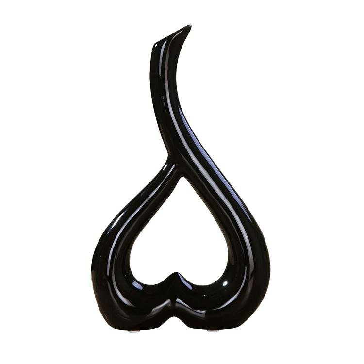 Creative Heart-Shaped Ceramic Flower Vase For Home Office Or Wedding Decor - Yellow