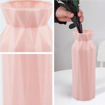 2-pack Plastic Round Vases - Simple Anti-fall Home Decor Ornaments - White