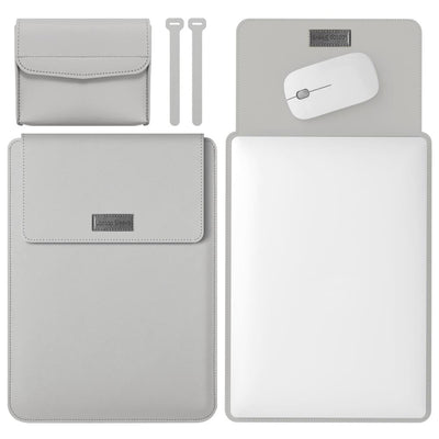 Lightweight 4-in-1 Leather Laptop Bag - 13 / 14 Inches Portable - Black