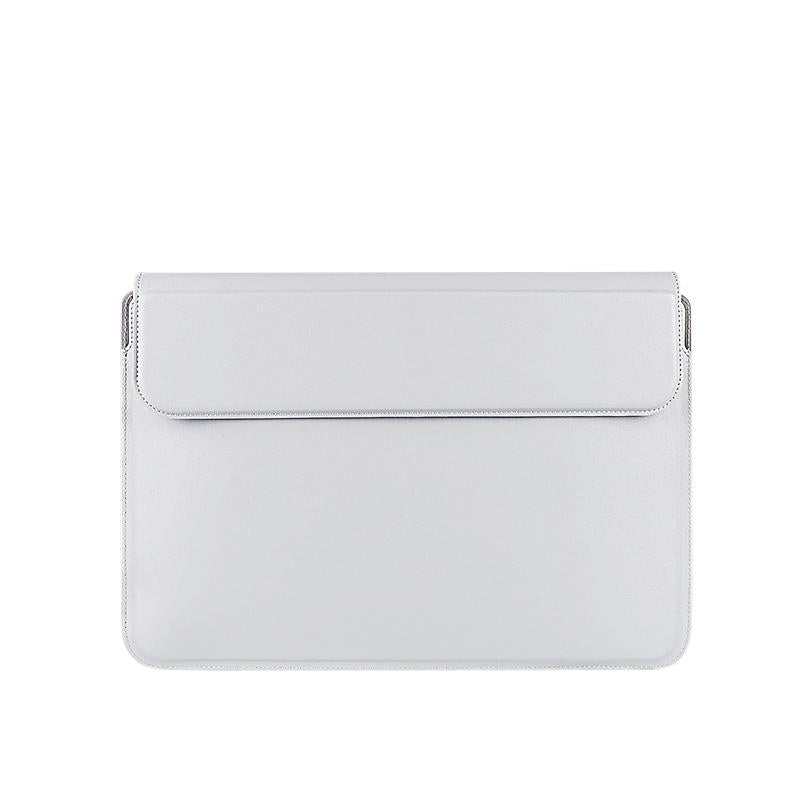 Multifunctional Notebook Liner Bag - Fits 14.1-15.4 Inch - Pu Material - Silver Gray