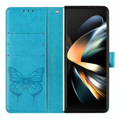 Butterfly Embossed Leather Phone Case - Black