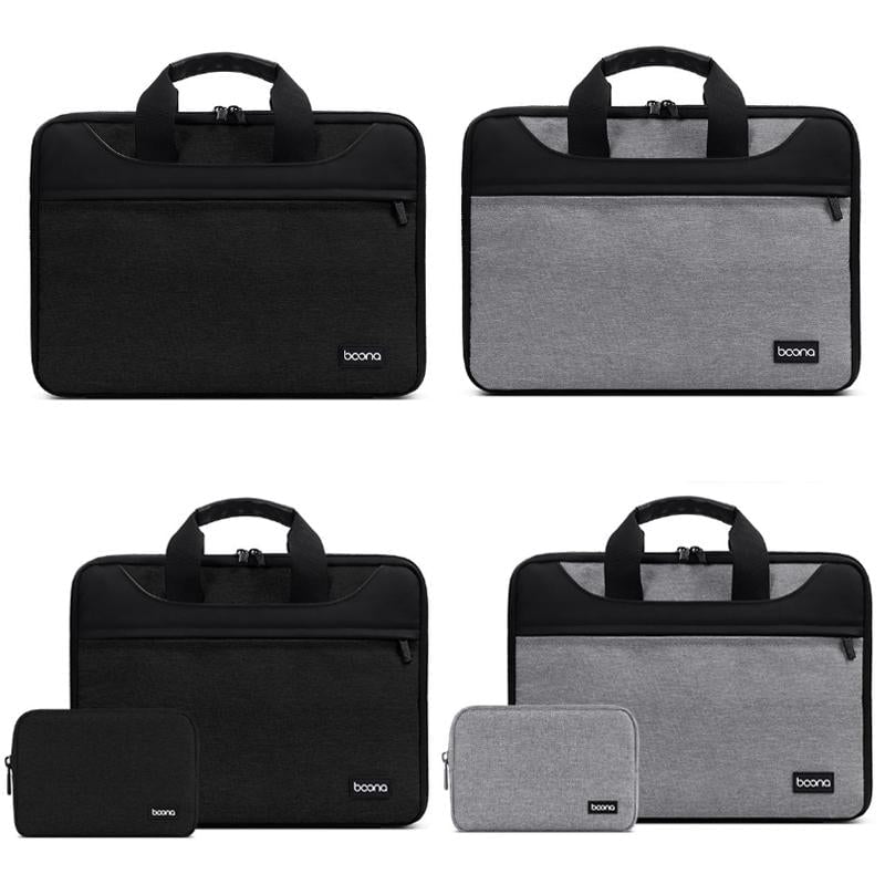 Waterproof Oxford Cloth Laptop Bag - 13 / 13.3 Inches Full Open Portable - Gray + Power Bag