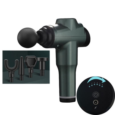 Portable Fascia Massage Gun For Muscle Relaxation - 6 Gears Green