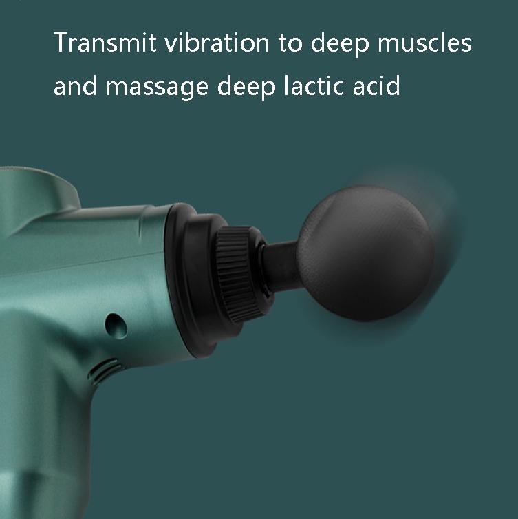 Portable Fascia Massage Gun For Muscle Relaxation - 6 Gears Green