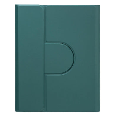 360 Degree Rotatable Bluetooth Keyboard Leather Case - Square Button - Dark Green - For Ipad 10.2 2021 / Air 2019