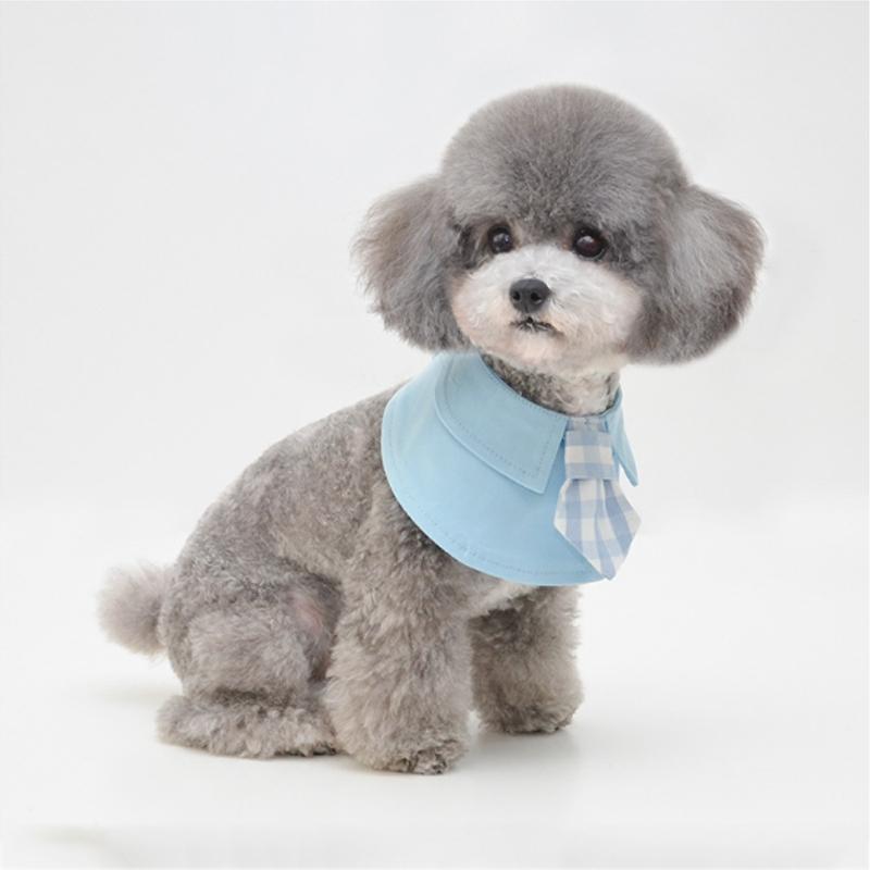 Pet Shawl Scarf Saliva Towel Dog Clothes Accessories - Size L - Blue