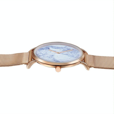 Stylish Men Quartz Watch with Gold Alloy Case and Stainless Steel Band - Round Dial - Wa0733D