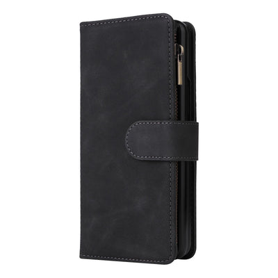 Frosted Leather Zip Wallet for Samsung Galaxy z Fold 4 - Compact and Stylish - Brown