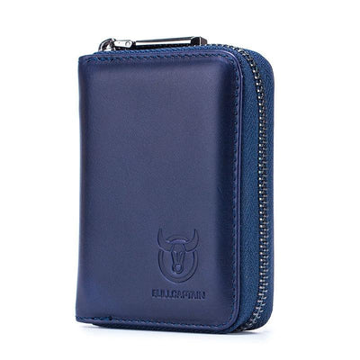 Men'S Leather Card Holder Casual Driver License Wallet - Green