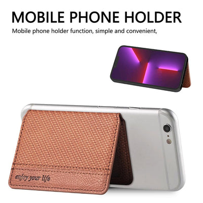 Universal Phone Card Holder With Bracket Multifunctional - Brown