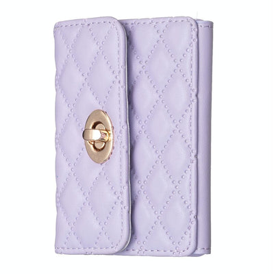 Horizontal Card Bag Mobile Phone Back Sticker With Metal Buckle - Purple
