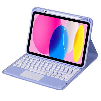 2022 Ipad 10.9 Touch Keyboard Leather Case With Pen Slot - Pink