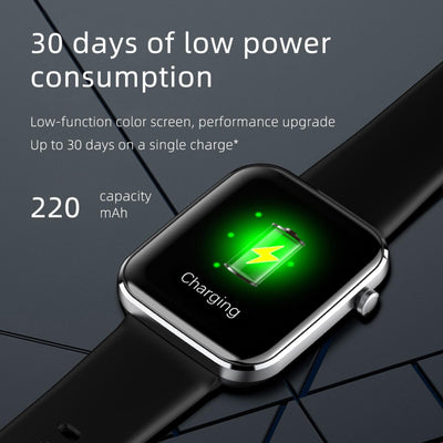 1.69 Inch Ip67 Waterproof Smart Watch With Touch Screen Health Monitoring - Blue