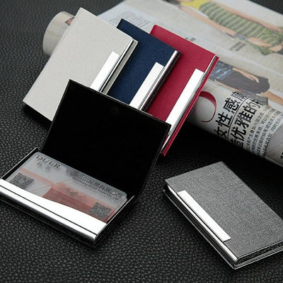 Stainless Steel Card Holder Sleek Business Accessory - White